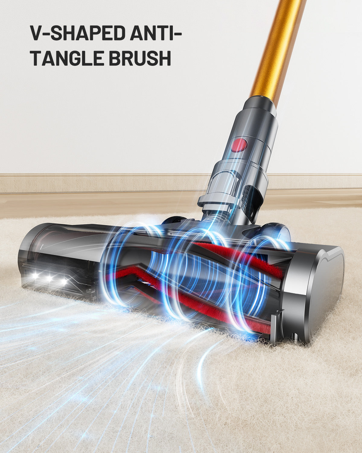 AZVKEA Cordless Vacuum Cleaner ,55Kpa 550W 60 Mins Stick Vacuum for Home/ Pet Hair/ Carpets /Hard Floors