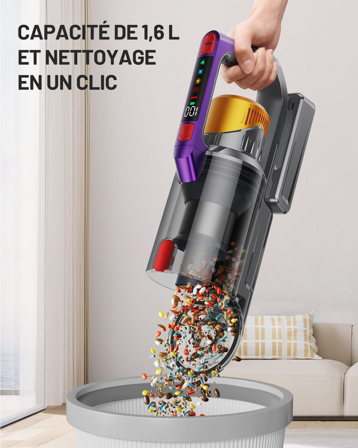 AZVKEA Cordless Vacuum Cleaner ,55Kpa 550W 60 Mins Stick Vacuum for Home/ Pet Hair/ Carpets /Hard Floors