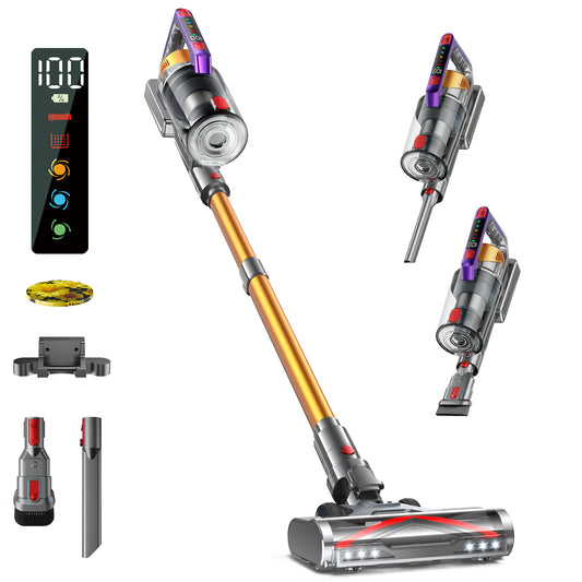 AZVKEA Cordless Vacuum Cleaner, 55Kpa 550W 60 Mins Stick Vacuum for Home/ Pet Hair/ Carpets /Hard Floors