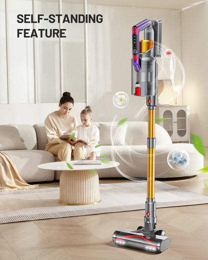AZVKEA Cordless Vacuum Cleaner ,55Kpa 550W 60 Mins Stick Vacuum for Home/ Pet Hair/ Carpets /Hard Floors